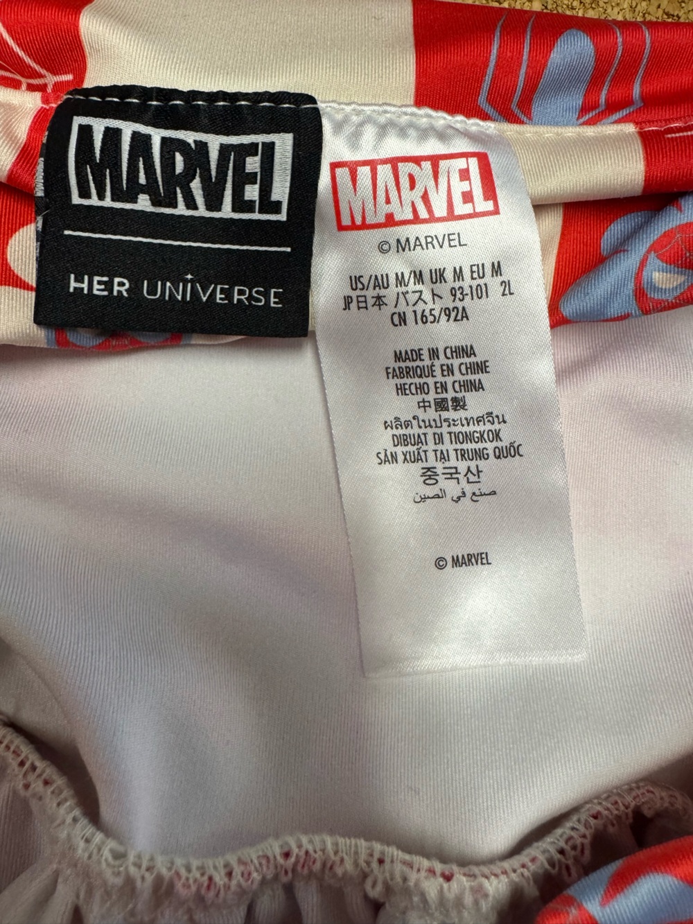 Marvel Red and Cream Checkerboard Spider-Web Mini Dress - Picture 10 of 14